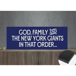 God, Family and the New York Giants in that Order Canvas Wrap 22"x8"
